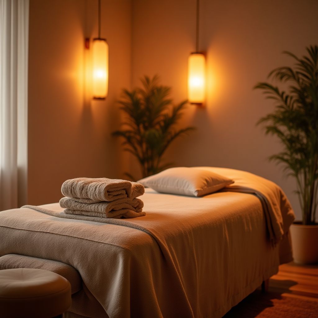 Ontspannende massage therapiekamer