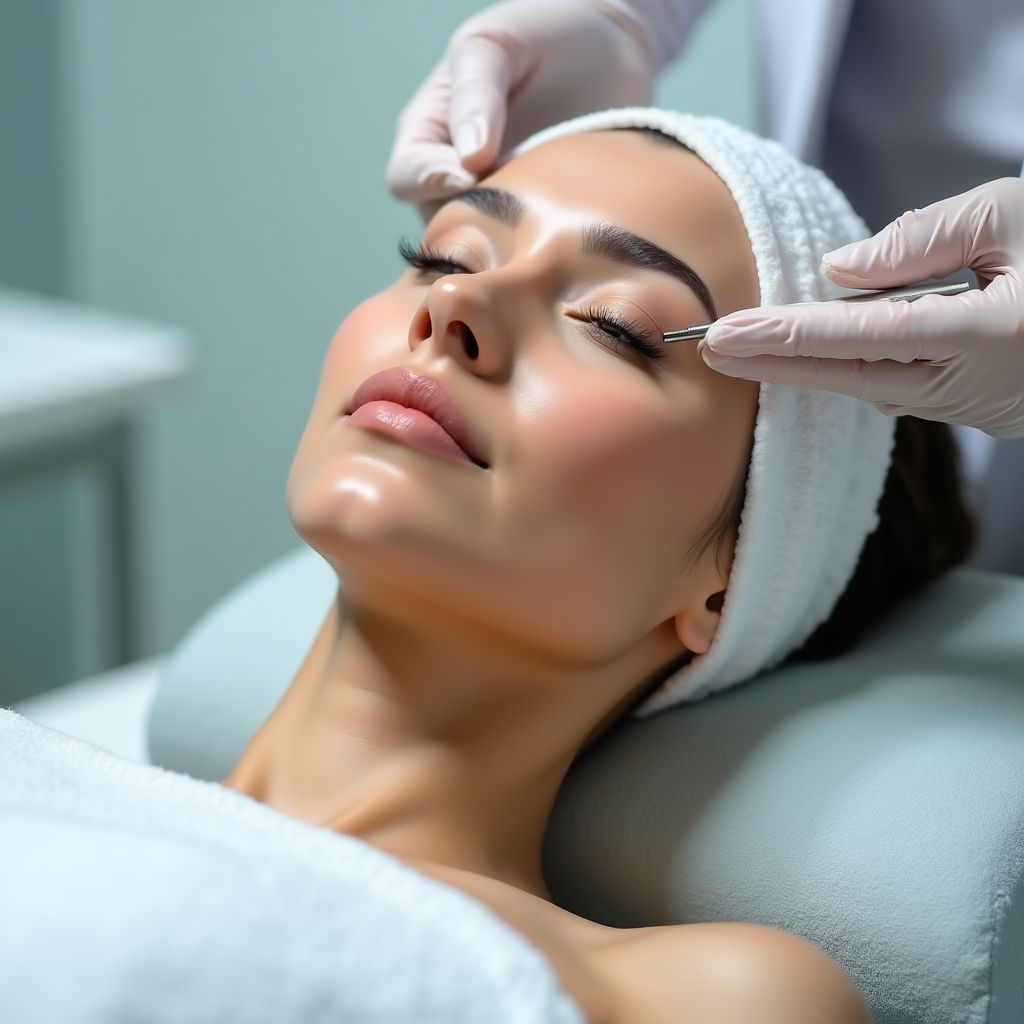 Huidverzorging behandeling in uitvoering